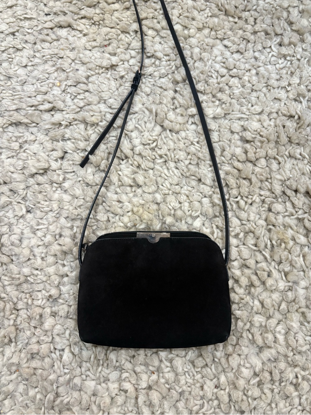 The Row Black Suede Crossbody Bag - Picture 2 of 6